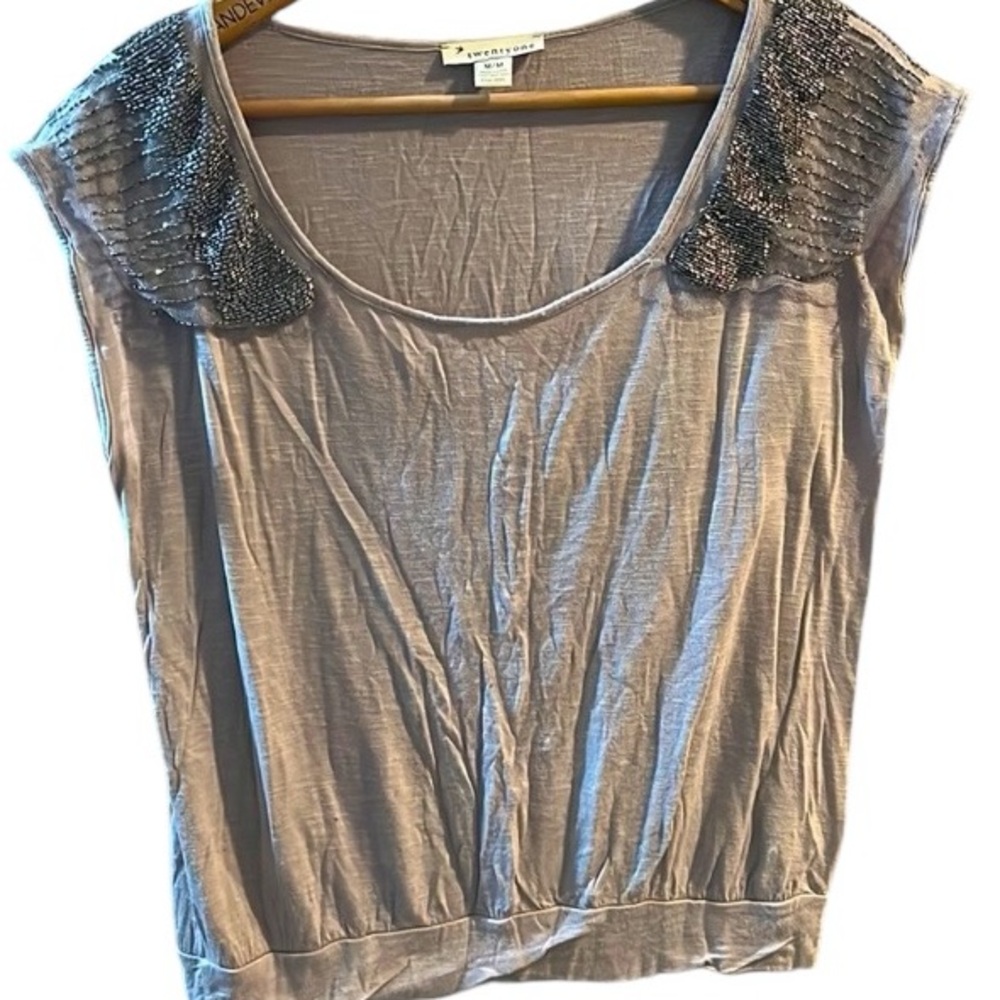 Twentyone Sleeveless Blouse Tan Womens Top Size M